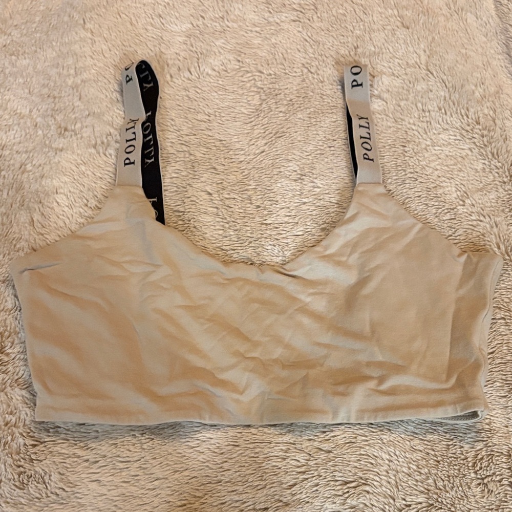 Oh Polly Cream Crop Top with Black Straps
